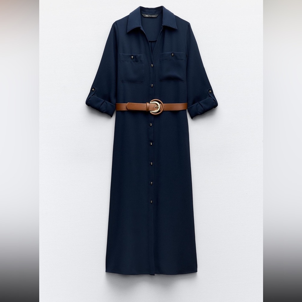 - ZARA BELTED SHIRTDRESS - Picture 2 of 6